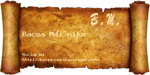 Bacsa Mónika névjegykártya